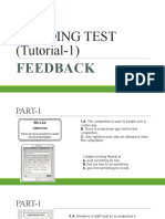 Reading Test (Tutorial-1) : Feedback