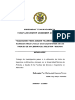 Evaluación físico-química y farinográfica de la harina de trigo