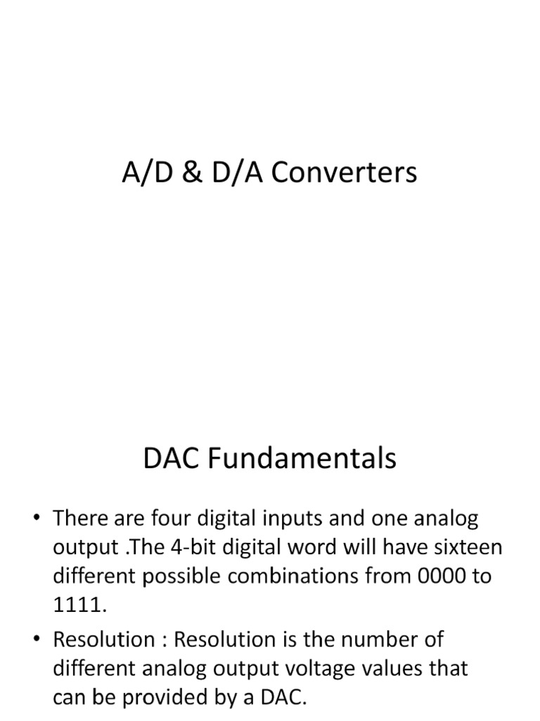 A/D & D/A Converters | PDF | Analog To Digital Converter | Digital To ...