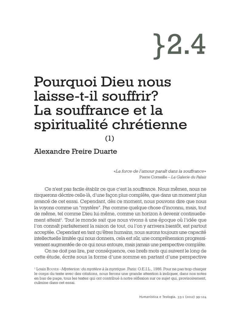 La souffrance et la spiritualité chrétienne | PDF | Dieu | Amour