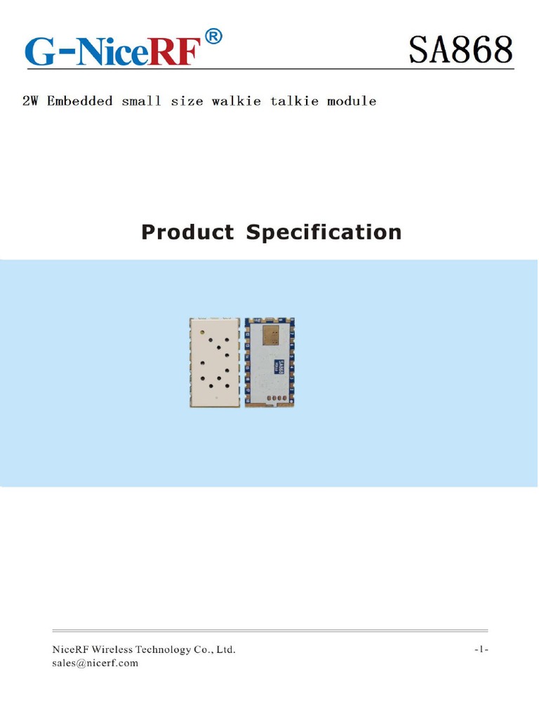 SA868 Walkie-Talkie Module Overview | PDF | Computer Engineering ...