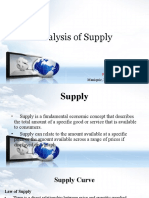 Analysis of Supply and Supply Curve