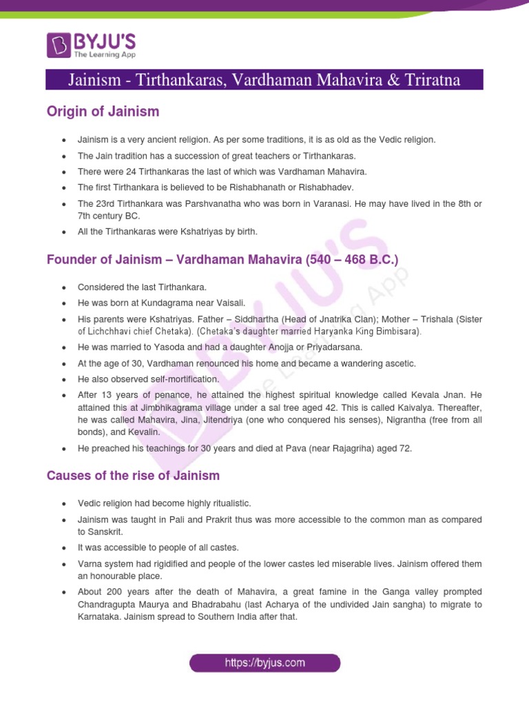 Jainism: Tirthankaras and Triratna | PDF | Ahimsa | Indian Philosophy