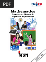 Mathematics: Quarter 2 - Module 2: Algebraic Expressions