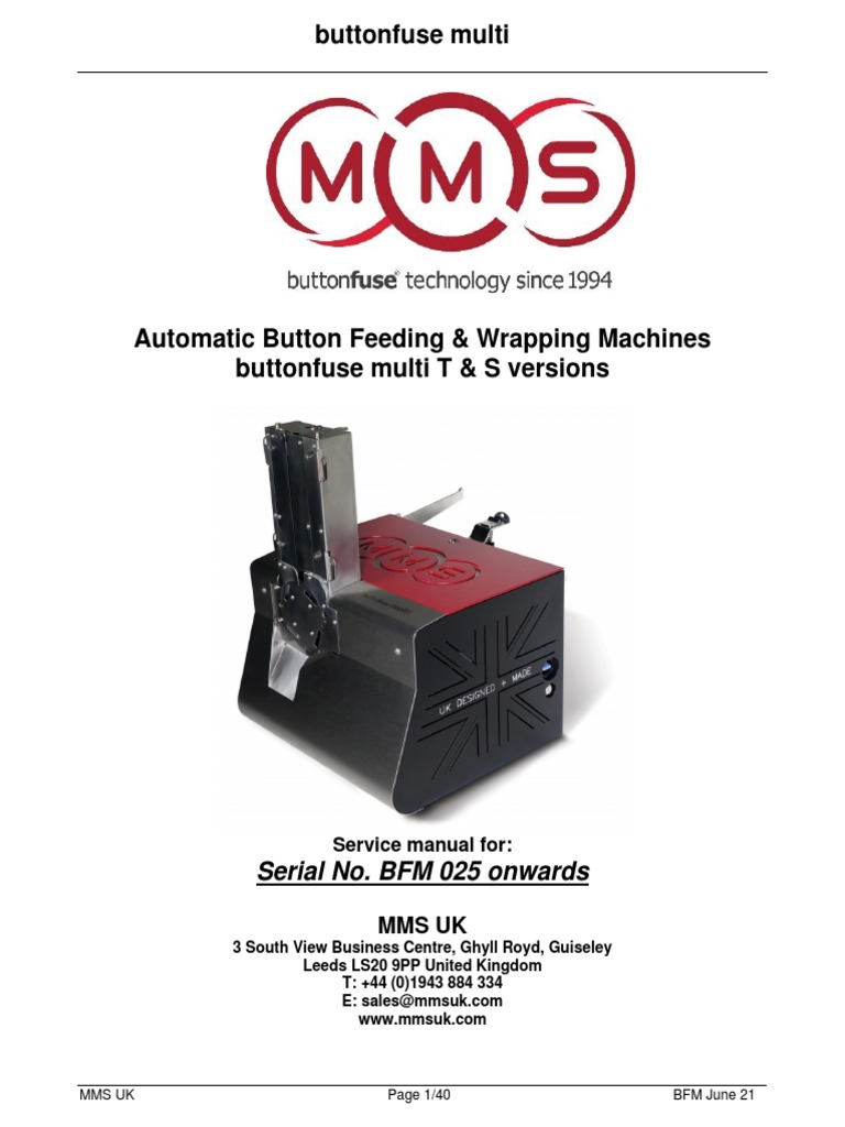 Buttonfuse Multi Machine Manual | PDF | Technology & Engineering