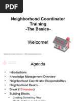 Neighborhood Coordinator Training - The Basics-: Welcome!