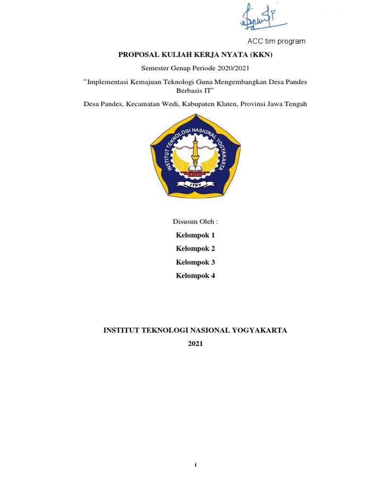 Proposal KKN Desa Pandes Fix | PDF