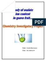 Chemistry - Kashvi - Presence of Oxalate Ions in Guava Juice