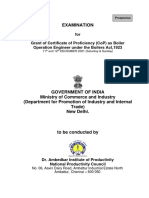 Examination: For Grant of Certificate of Proficiency (Cop) As Boiler Operation Engineer Under The Boilers Act, 1923