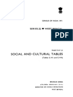 Census of India 1971 Social & Cultural Tables for West Bengal