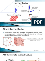 Energy and Atomic Packing Fraction