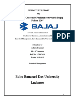 A Study On Customer Preference Towards Bajaj Pulsar 220
