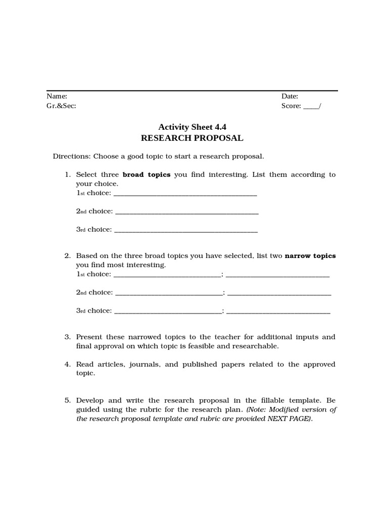 Research Proposal Template | PDF | Citation | Hypothesis