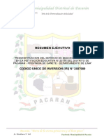 Reconstrucción educación primaria Pacarán