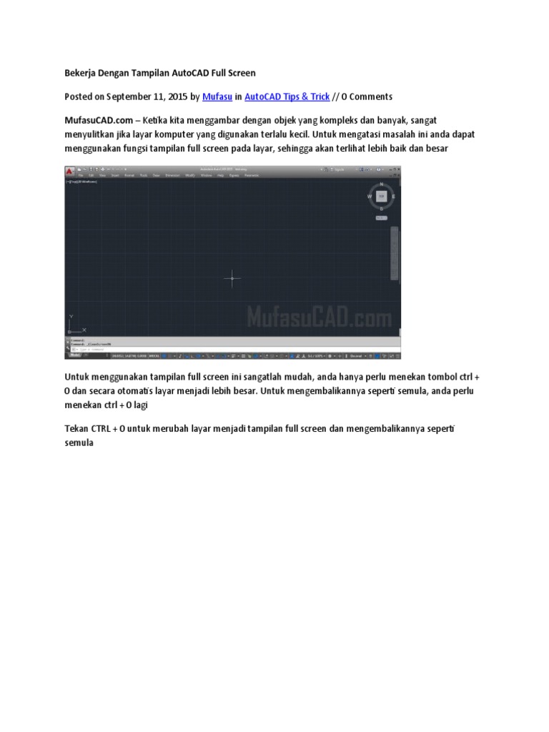 full screen off autocad