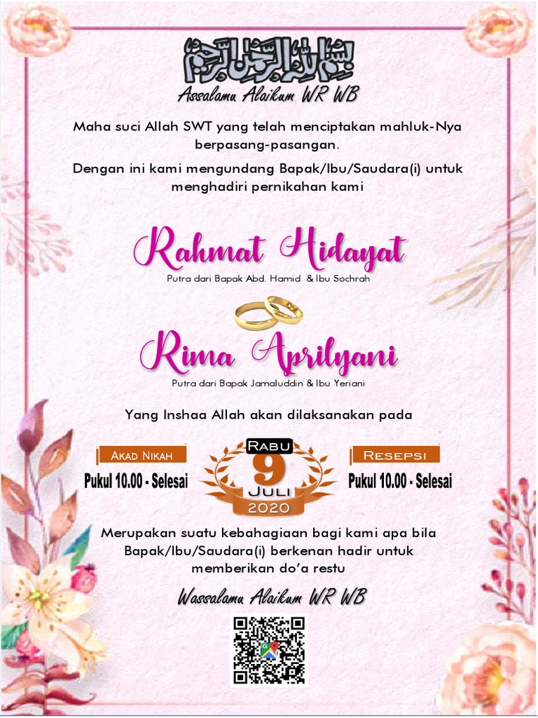 Undangan Pernikahan Rahmat & Rima | PDF