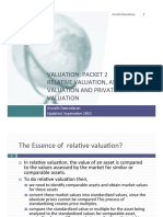 Valuation: Packet 2 Relative Valuation, Asset - Based Valuation and Private Company Valuation