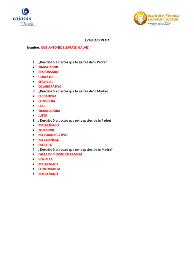 Evaluacion # 1 | PDF | Crecimiento personal y profesional | Salud y ...
