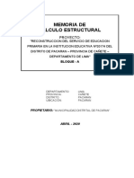 BLOQUE A MEMORIA DE CALCULO ESTRUCTURAL