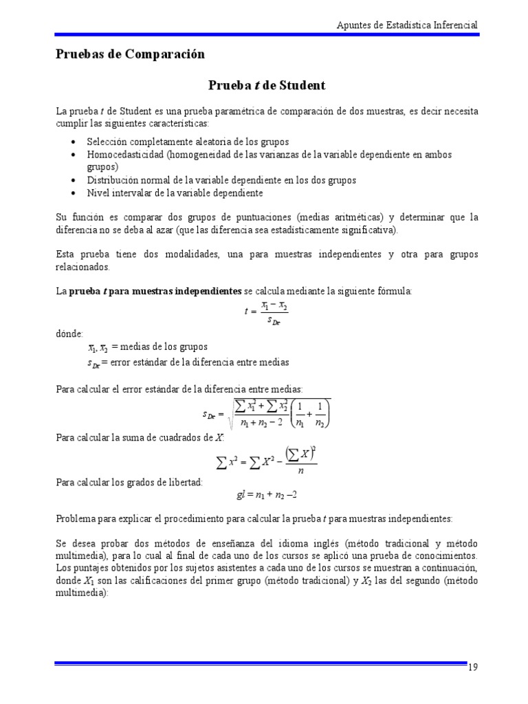 T Student Muestras Relacionadas PDF Prueba De Hip tesis Estad sticas Prueba T De Student