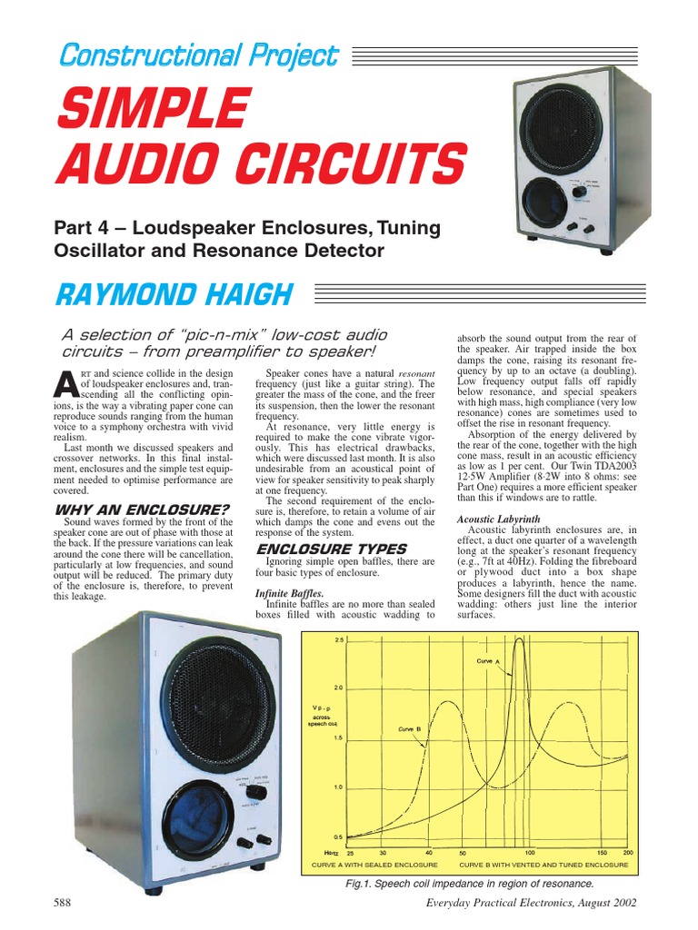 DIY Speaker Enclosures PDF Loudspeaker Resonance