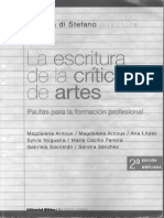 Di Stefano Mariana - La Escritura de La Crítica de Artes - Segunda Edición