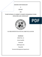 Research Methodology A ON " ": Expectations of Current Students Regarding Future Employers and Workplace