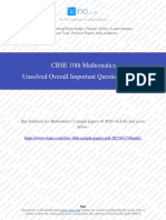 CBSE 10th Mathematics Unsolved Overall Important Question Paper - I