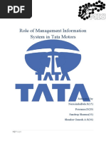 Role of Management Information System in Tata Motors