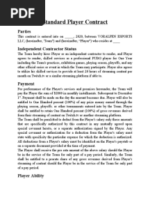 Standard Player Contract
