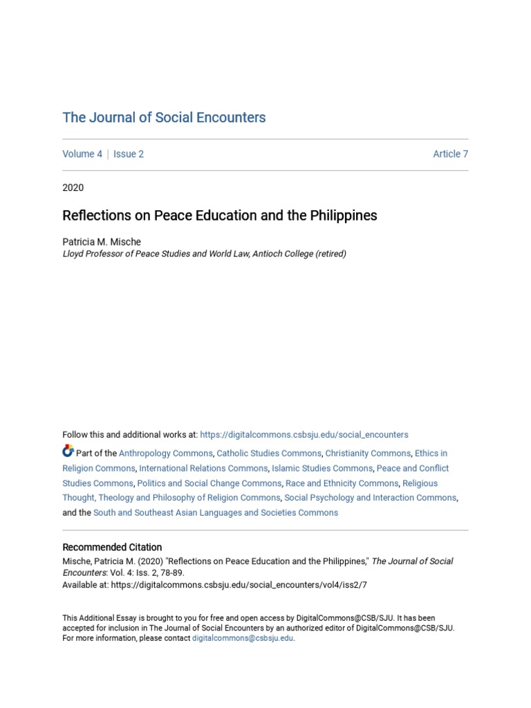 Peace Education Insights in the Philippines | PDF | Peace