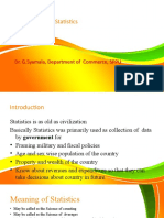 Introduction To Statistics: Dr. G.Syamala, Department of Commerce, SPPU