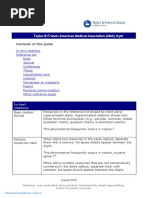 Taylor & Francis American Medical Association (AMA) Style: Contents of This Guide