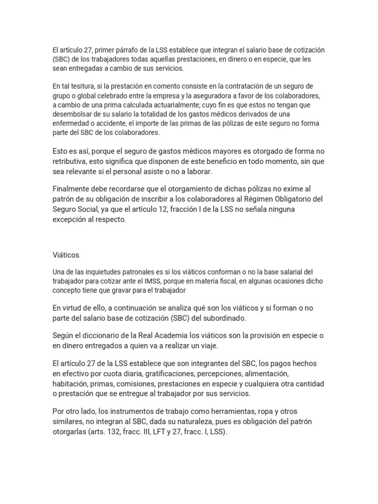 Conceptos Adicionales Que Integran Al SBC en Variabilidad | PDF | Seguro |  Salario