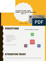 Perceptions and Individual Decision Making C H - 6: Hajra Asad