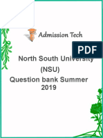 Admission: North South University (NSU) Question Bank Summer 2019