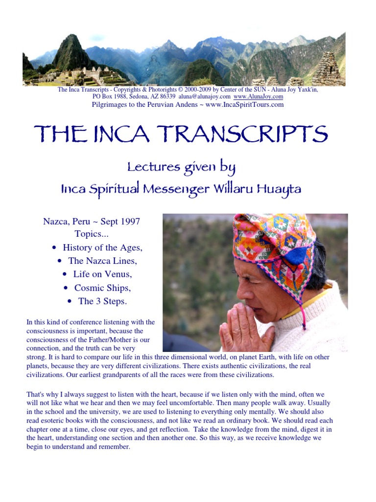 Inca Transcripts | PDF | Philosophy | Self-Improvement