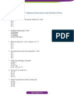 Class 8 Maths Chapter 9 Algebraic Expressions and Identities MCQs PDF