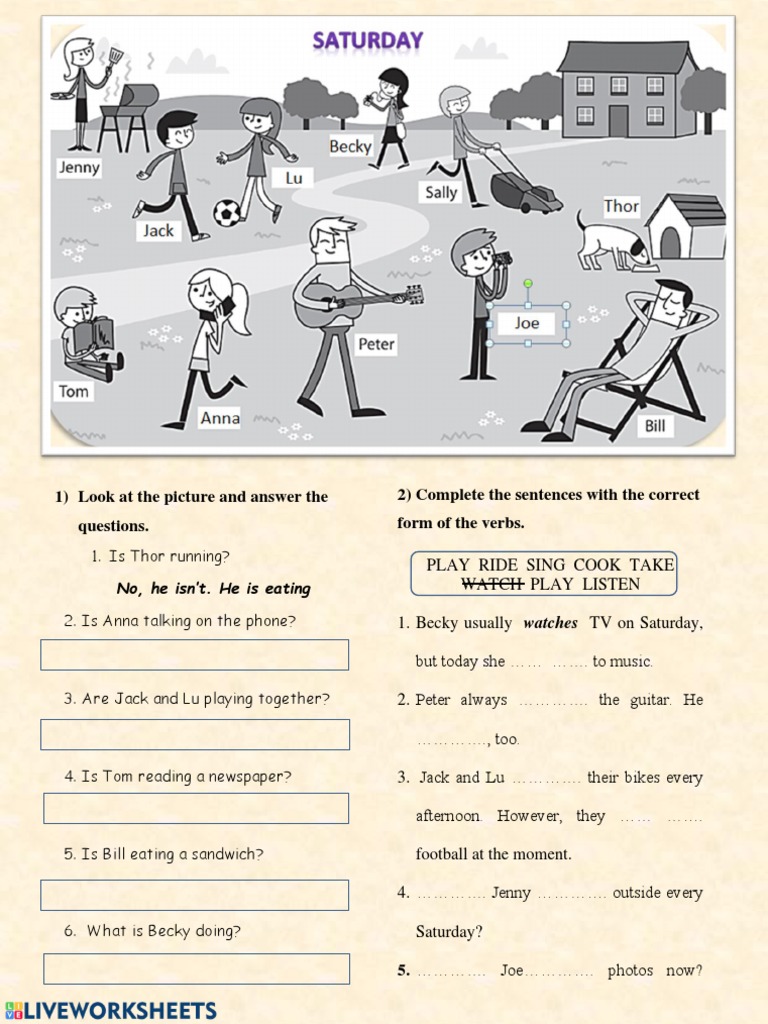 1) Look at The Picture and Answer The Questions. 2) Complete The ...