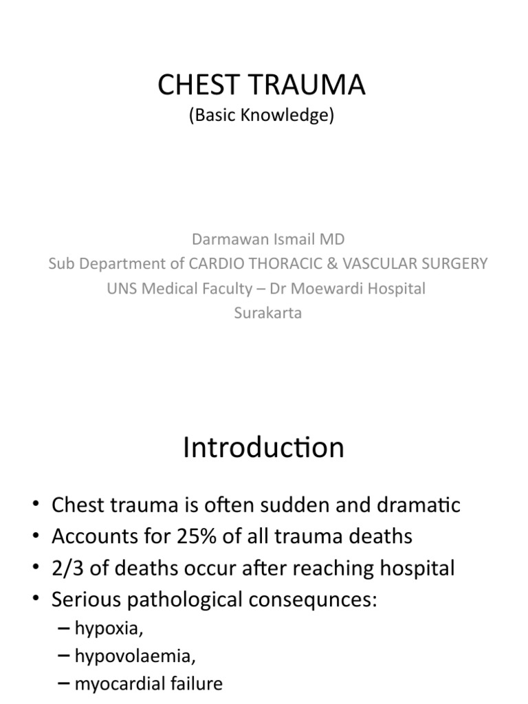 Chest Trauma Management Overview | PDF | Thorax | Breathing