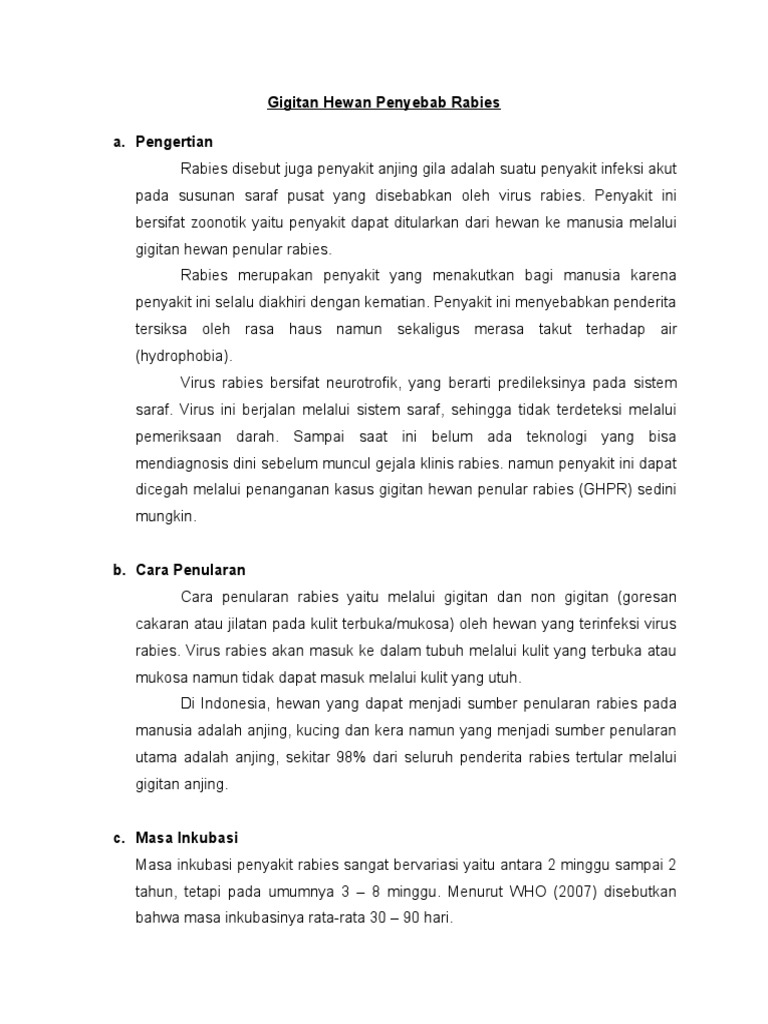 Penularan dan Pencegahan Rabies | PDF | Sains & Matematika