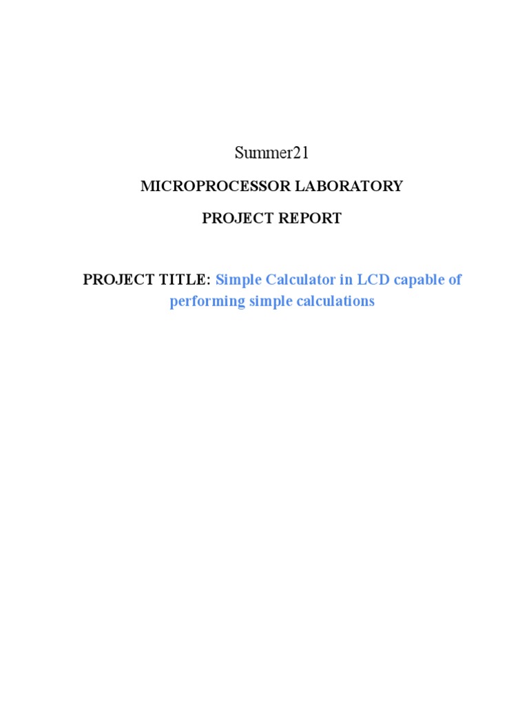 ATmega32 LCD Calculator Project Report | PDF | Calculator | Information Age