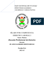 Silabo Derecho Laboral I - 2021 - Ii