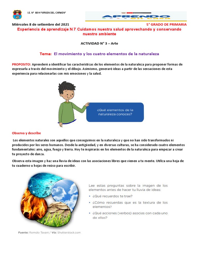 Movimiento y Elementos Naturales en Arte | PDF | Bailes | Naturaleza