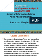 Fundamentals of Systems Analysis & Design (INSY2052) : Course Outline
