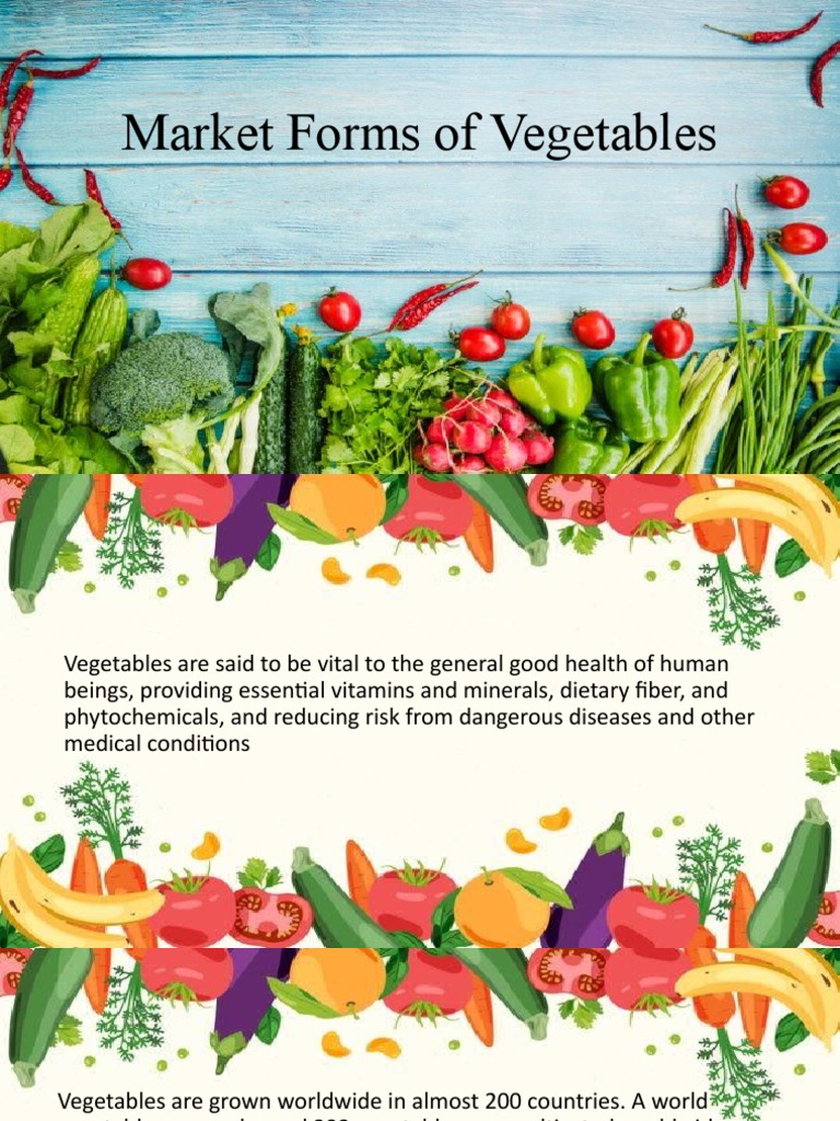 Market Forms of Vegetables PDF Vegetables Cooking