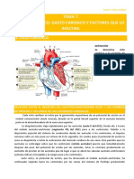 Tema 7. Ciclo Cardíaco. Gasto Cardíaco y Factores Que Lo