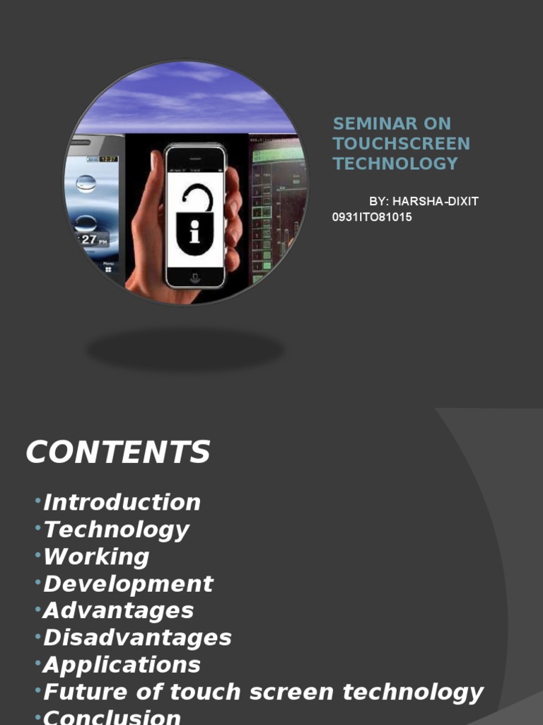 Future of Touch Screen Technology | PDF | Touchscreen | Computer ...