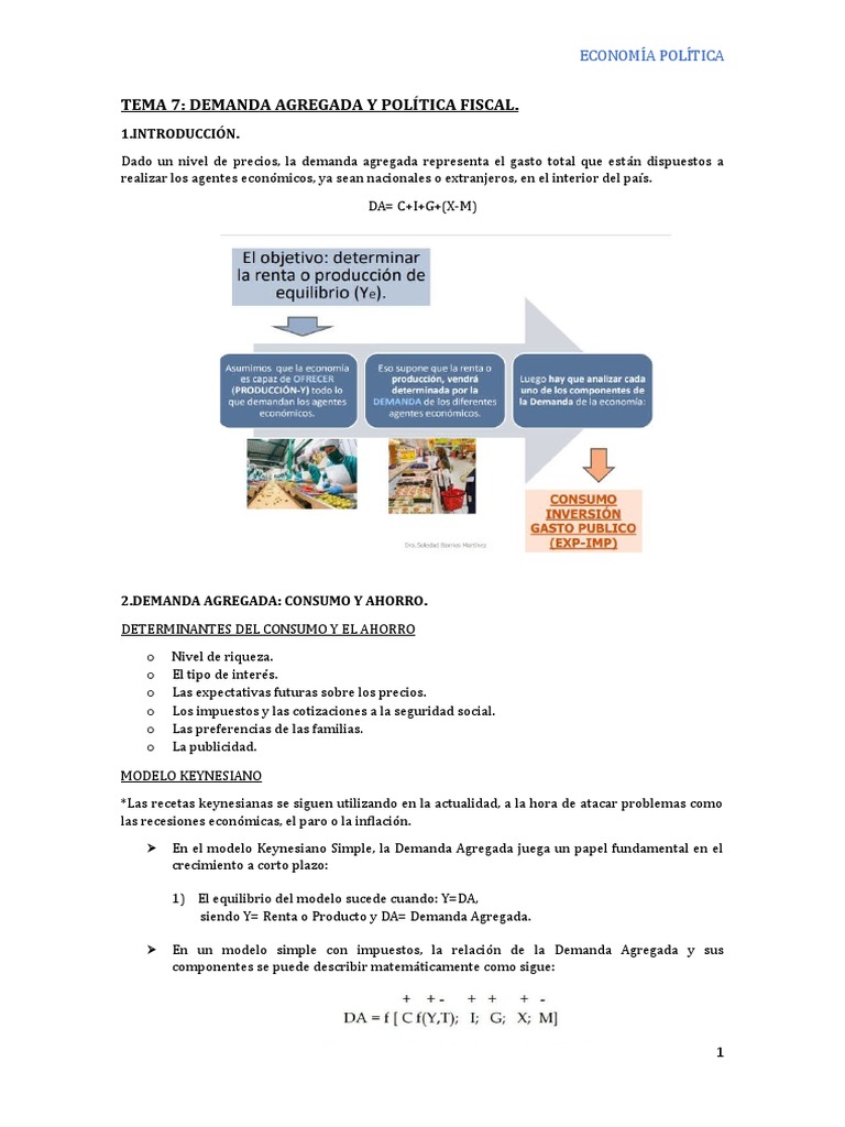 Demanda Agregada y Política Fiscal | PDF | La política fiscal | Balance ...