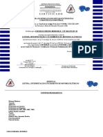 Certificado de conclusão de curso de leitura e fechamento de motores elétricos